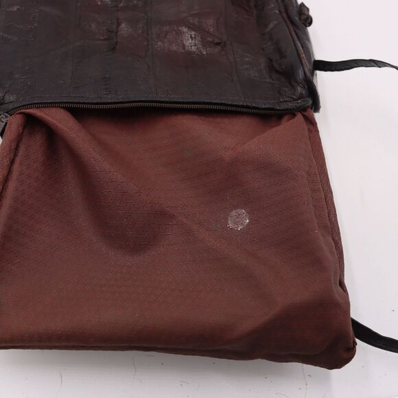 Vintage Brown Eel Skin Leather Purse 70s 80s Soft Shoulder Crossbody Bag - Picture 14 of 16